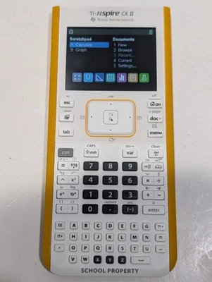 Texas Instruments TI-Nspire TI Nspire CX II 2 Yellow White Graphing Calculator - Image 1 of 3