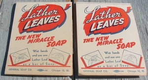 Vintage Lather Leaves Miracle Soap General Soap Co Chicago NOS 2 Pads New Ad - Picture 1 of 3