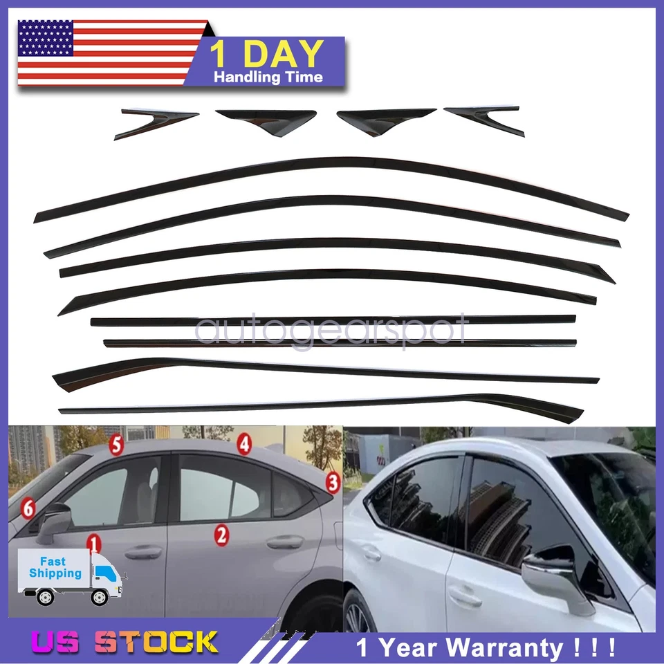 Titanium black For 2019-25 LEXUS ES300h 350 250 Car Window Strip Moulding Trim — 第 1/4 张图片