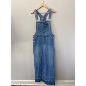 Juicy Couture Blue Jean Overalls Women’s Sz M Wide Leg 5-Pocket Cowgirl Western  - Picture 1 of 9