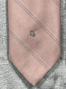 Christian Dior Tie Mens Classic Silk Blend Made Italy Striped Formal Dresswear - Picture 1 of 6