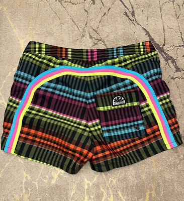 Tartan Sundek 32 Check Rainbow Beach Swim Shorts Trunks Bath Suit Size 32 S M - Image 1 of 4