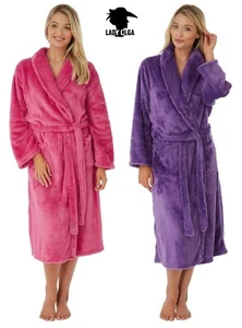 Ladies Soft Feel Robe Lady Olga Dressing Gown Bathrobe Nightwear Wrap Gift Idea - Picture 1 of 7