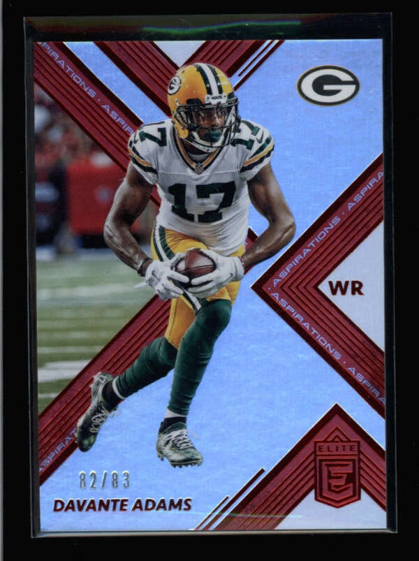 DAVANTE ADAMS 2017 DONRUSS ELITE #37 ASPIRATIONS DIE-CUT PARALLEL #82/83 BA3274 - Image 1 of 1