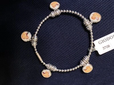 Bracciale elastico in Argento 925 con angioletti - Immagine 1 di 3