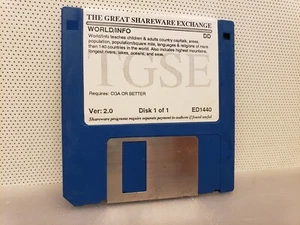 Vintage TGSE World Info The Great Sharware Exch Software 1.44MB 3.5" Floppy Disk - Picture 1 of 1