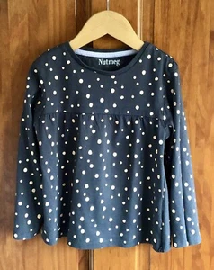 Top de algodón manga larga manchado gris y beige NUTMEG para niña - talla 5-6 años - Imagen 1 de 5