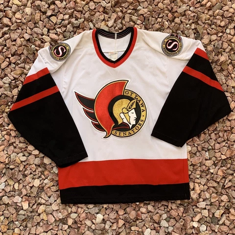 Vintage 90s Ottawa Senators CCM Maska Sewn NHL Hockey Jersey Sz S Stitched Cover