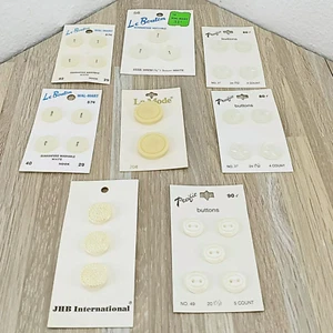 Button Lot Shades of White Multi Brands Sewing Craft Closures and Connectors - Picture 1 of 13