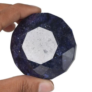Piedra preciosa suelta de zafiro natural certificada, piedra de zafiro de gran tamaño corte redondo - Imagen 1 de 4