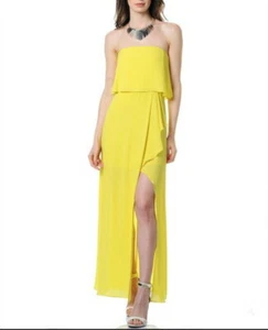 NUOVO ABITO SENZA SPALLINE BCBG FELICITY ASIMMETRICO FESSURA ANTERIORE WQR69H55/L284A TAGLIA 6 - Foto 1 di 3