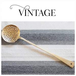 Brass slotted spoon skimmer vintage - Picture 1 of 13
