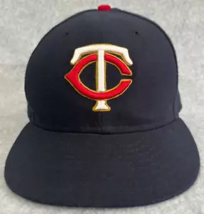 Cappello da baseball Minnesota Twins montato 7 1/2 navy MLB cappello ufficiale sul campo nuova era - Foto 1 di 13