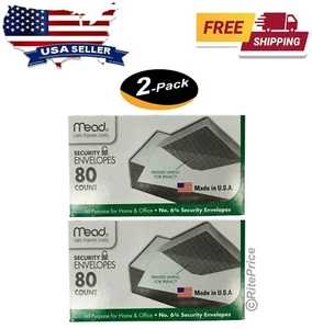 Mead Security Envelopes #6, #75212,  6 3/4" • 3 5/8" x 6 1/2 " 80 (2 Pack) - New - Picture 1 of 5