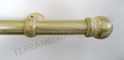 bastone per tende con accessori colore AVORIO ANTICO tubo cm 100 150 200 240 400 - Immagine 1 di 2