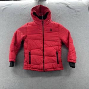 spyder womens size m (10/12) insulated full zip hooded puffer jacket - Picture 1 of 13