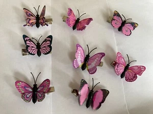 New Pink 3D 10pcs Butterfly Hair Clips Party Festival - Picture 1 of 4