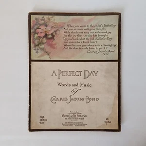 Partituras antiguas de 1910 A Perfect Day - Carrie Jacobs-Bond - Imagen 1 de 3