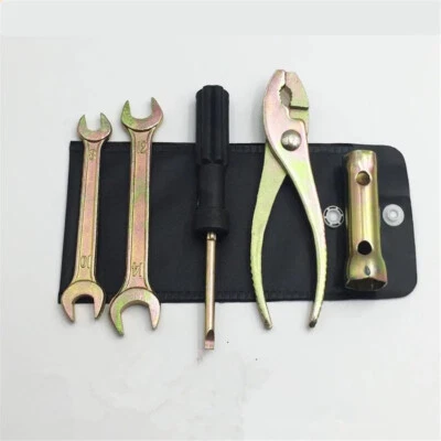 Motorcycle Remover Repair Tools Kit Screwdriver Pliers Wrench Spark Plug Sleeve  - Image 1 of 4