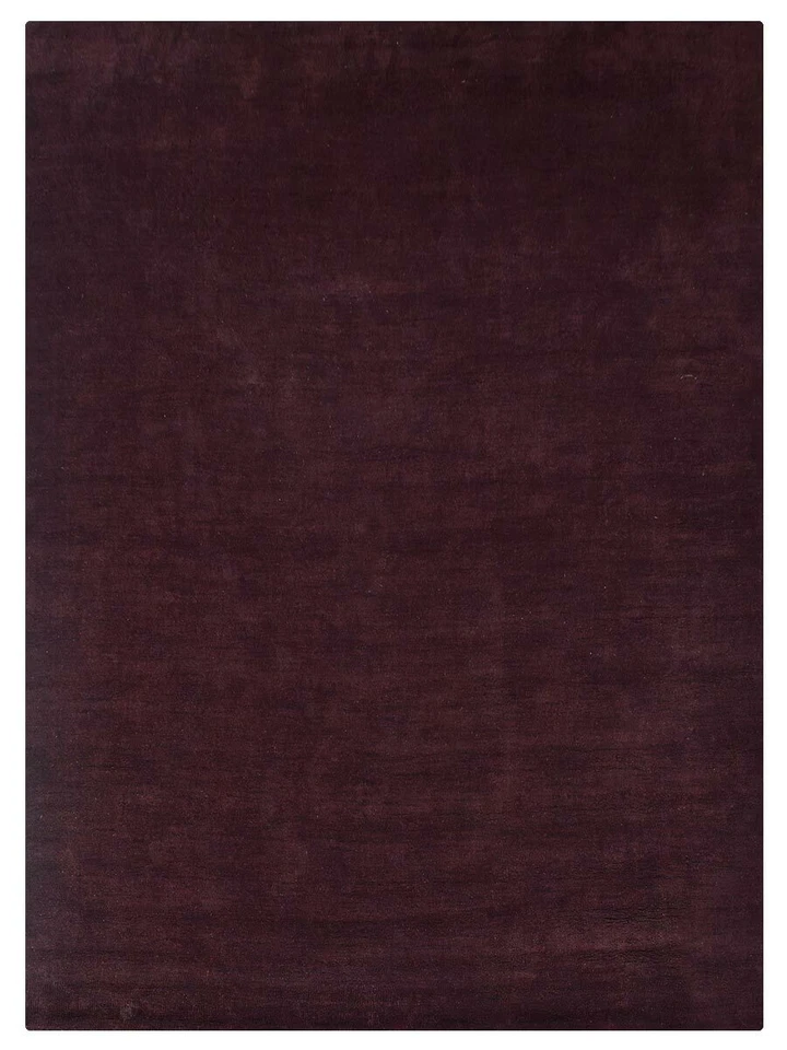 Alfombra ecológica de mezcla de seda con telar anudado a mano marrón liso BBH Homes BBLSM111 Foto 1 de 4