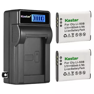 Kastar Battery + Charger for LB-050 LB-052 GB-50A Li-50B VW-VBX090 D-Li92 DB-100 - Picture 1 of 5