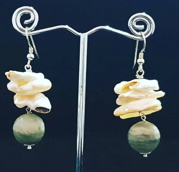 Orecchini in Quarzo Rutilato, Argento 925 e Madreperla - Immagine 1 di 1