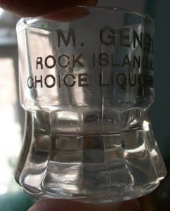 M. GENDLER ROCK ISLAND ILLINOIS CHOISE LIQUORS & WINES ADVERTISING SHOTGLASS MUG - Picture 1 of 5