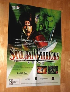 Poster promozionale marketing ufficiale Samurai Warriors Xbox PS2 Koei 20x14 autentico - Foto 1 di 3