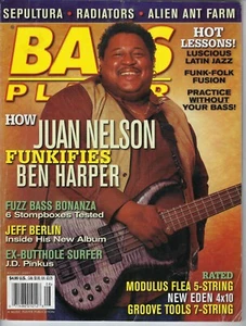 BASS PLAYER MAGAZINE.AUGUST 2001. JUAN NELSON,BEN HARPER,JEFF BERLIN,J.D.PINKUS - Picture 1 of 3