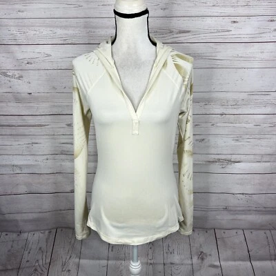 Mountain Hardwear Womens Long Sleeve Hooded Top Size XS Cream Foto 1 de 4