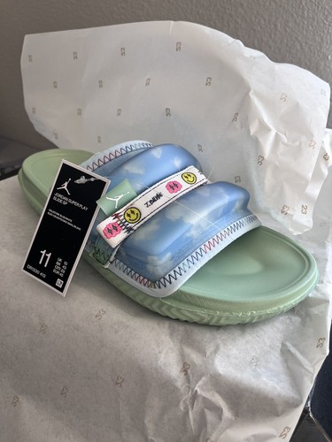 Nike Jordan J Balvin Super Play Slide SP taglia 11 blu Celestine bianco DR1330 413