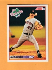 Jack Morris Minnesota Twins 1992 Score #798 HOF BYU Cougars St Paul Minnesota 6C