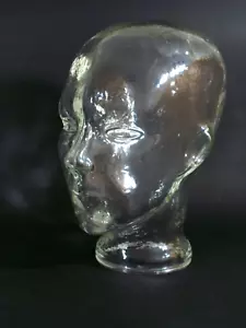 VINTAGE GLASS MANNEQUIN LADIES HEAD SCULPTURE WIG DISPLAY STAND BEAUTIFUL - Picture 1 of 7
