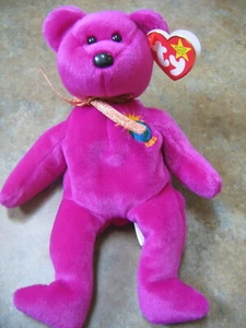TY Beanie Babies MILLENIUM PURPLE BEAR Retired (1999 TAG) - Picture 1 of 1