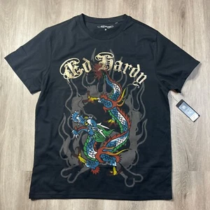 Ed Hardy Japan Dragon T-shirt Mens Medium Black NWT Vintage Y2K - Picture 1 of 6