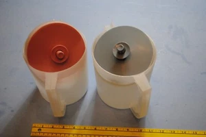 Vintage Tupperware Pitcher with Lid 1/2 Quart, Blue and Pink Lids, 1575-6 1575-7 - Picture 1 of 7