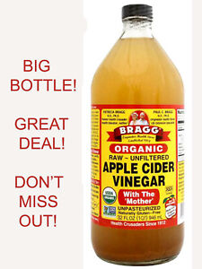 Organic Raw Apple Cider Vinegar 32 fl oz Bragg Organic Apple Vinegar ACV Mother