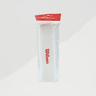 Original Wilson Sports Headband Sweatband White Red New! - Image 1 of 2
