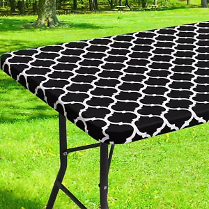 Rectangle Picnic Table Cover, Waterproof Elastic Fitted Camping Tablecloths for - Picture 1 of 8