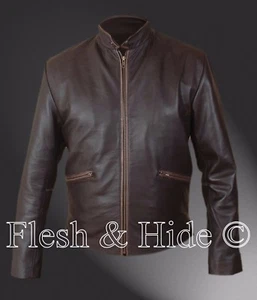 Genuine Cowhide Leather Vintage Finish Tron Legacy Sam Flynn Cafe Racer Jacket - Picture 1 of 8