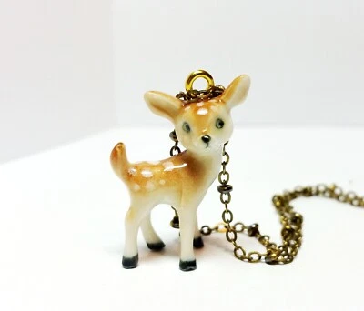 Baby Deer瓷项链Fawn吊坠小鹿项链 — 第 1/4 张图片