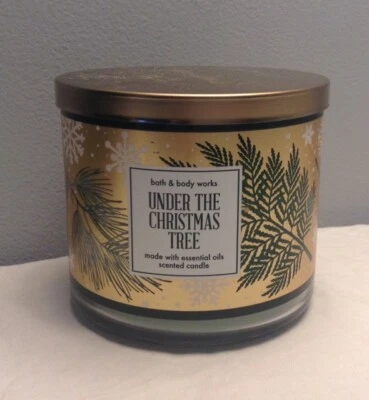 BATH & BODY WORKS UNDER THE CHRISTMAS TREE 3-WICK SCENTED CANDLE NEW - Image 1 of 4