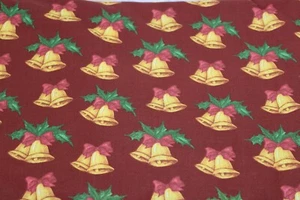 Tela plegada plana de 6 yardas - Tela de Navidad - Algodón - Campanas de Navidad - Imagen 1 de 2