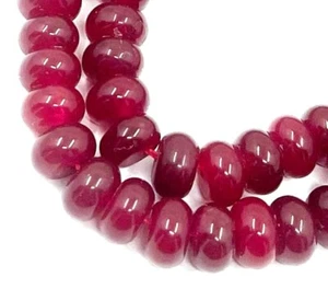 8x5mm Red Wine Jade Rondelle Gemstone Beads Crimson (39 pcs) - Bild 1 von 4