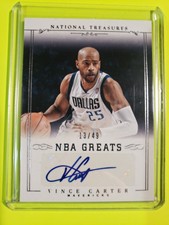 2013-14 Panini National Treasures Vince Carter NBA Greats Auto /49 Mavericks SP 