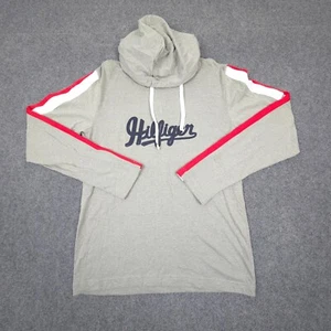 Tommy Hilfiger Shirt Womens SMALL Grey Long Sleeve Sleepwear Hooded Logo Size S - Picture 1 of 11