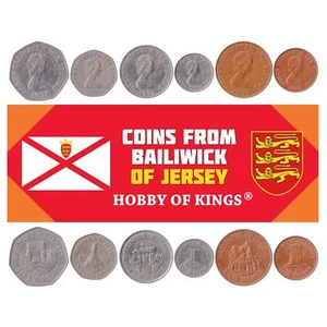 Islander 6 Coin Set 1 2 5 10 20 50 Pence | Elizabeth II | Jersey | 1990 - 1997 - Picture 1 of 2