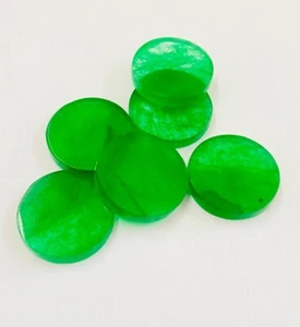 Green jade Round Shaped Flat Cabochon Coin Wholesale Lot Loose Gemstone - Picture 1 of 11