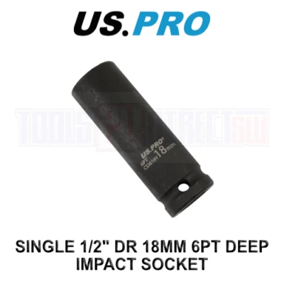 US PRO Tools 18mm 1/2 Dr 6pt Deep Impact Socket 3754