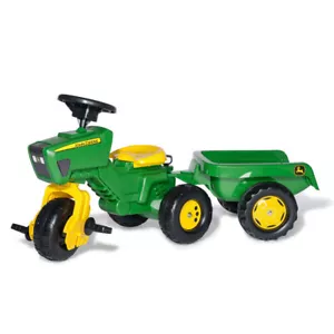 John Deere 102cm Rolly Play Pedal Trike/Tricycle Kids Vehicle w/ Trailer/Loader - Picture 1 of 4